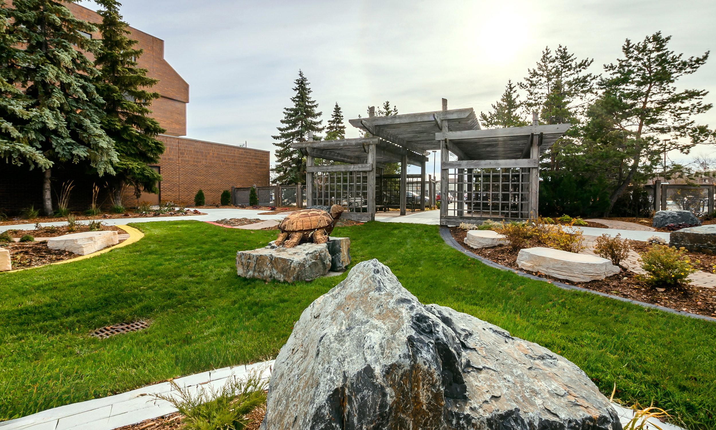 Reconciliation Garden Featuring a Sculptural Turtle